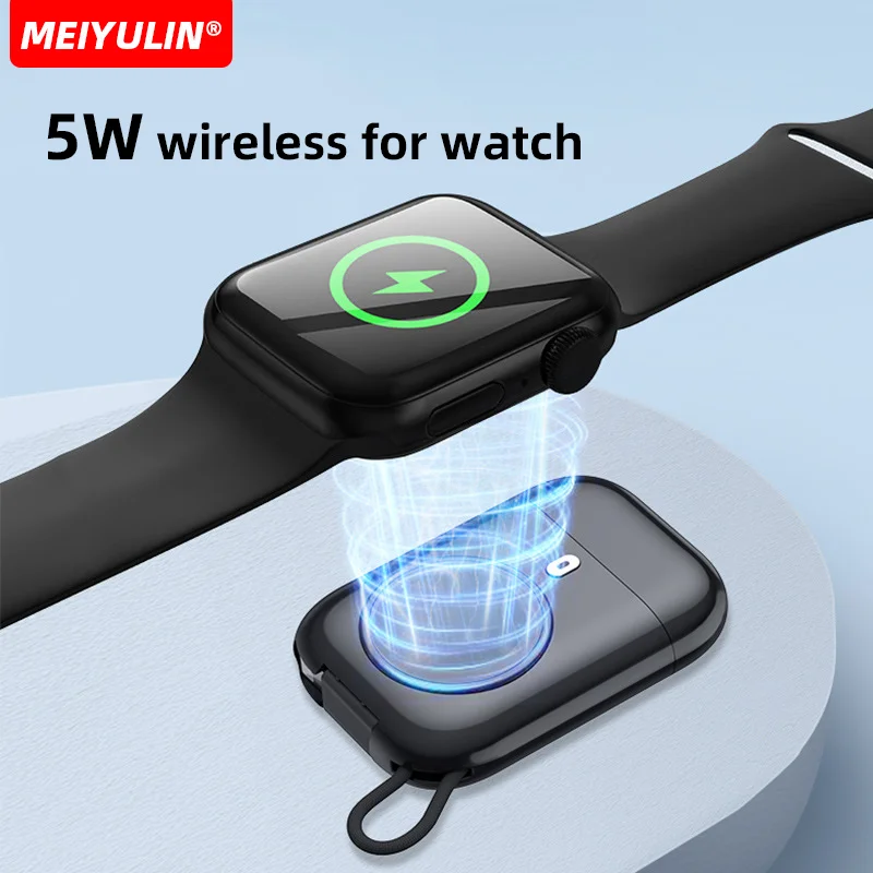 Magnetic Mini Power Bank Wireless Charger For Apple Watch 2580mAh Portable Type-C External Spare Battery For iWatch iPhone