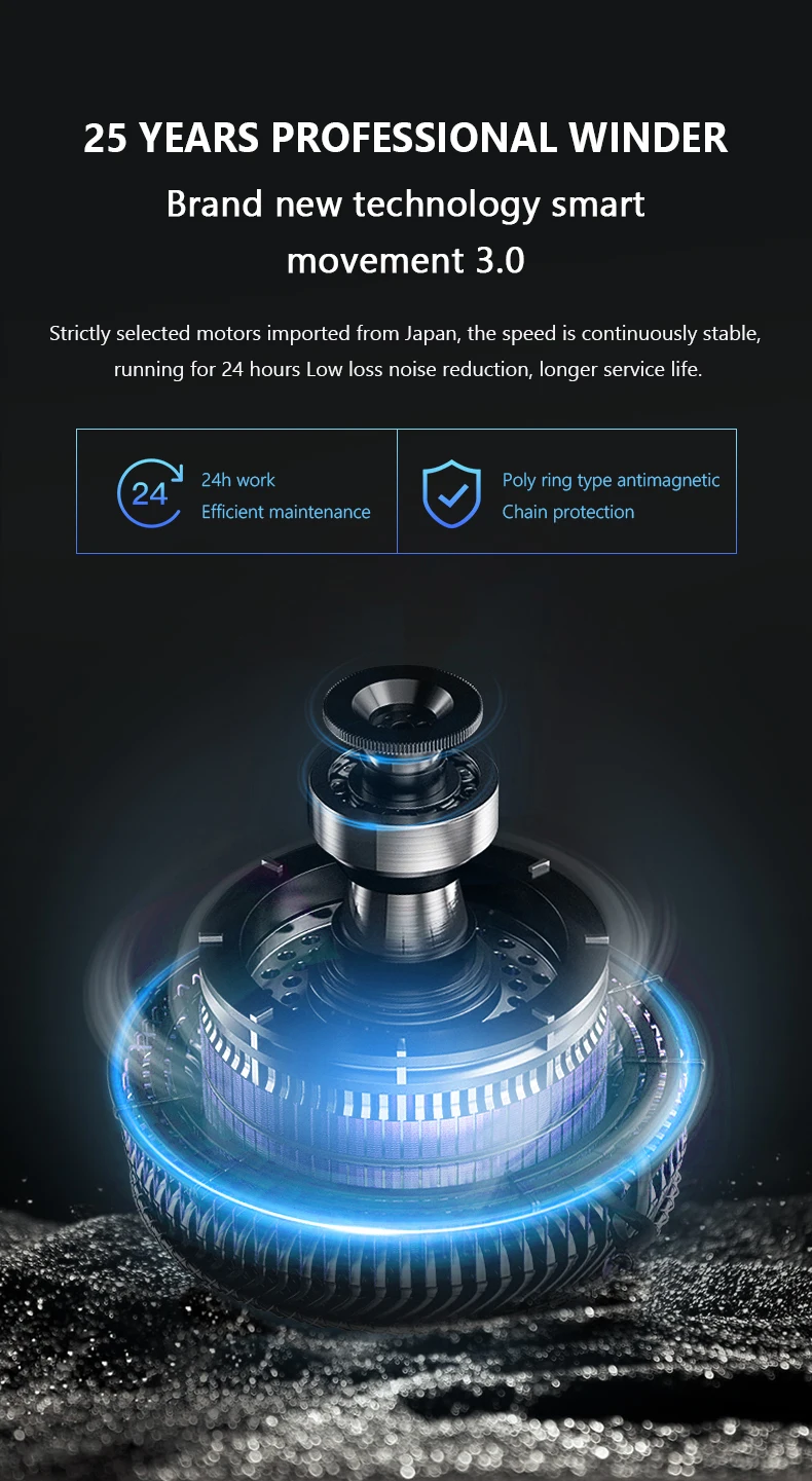 Luxury 24-30 Slot Automatic Watch Winder Safe Box with Fingerprint Lock, Touch Screen, ... - SKU LAWW0927 - UGI Packaging