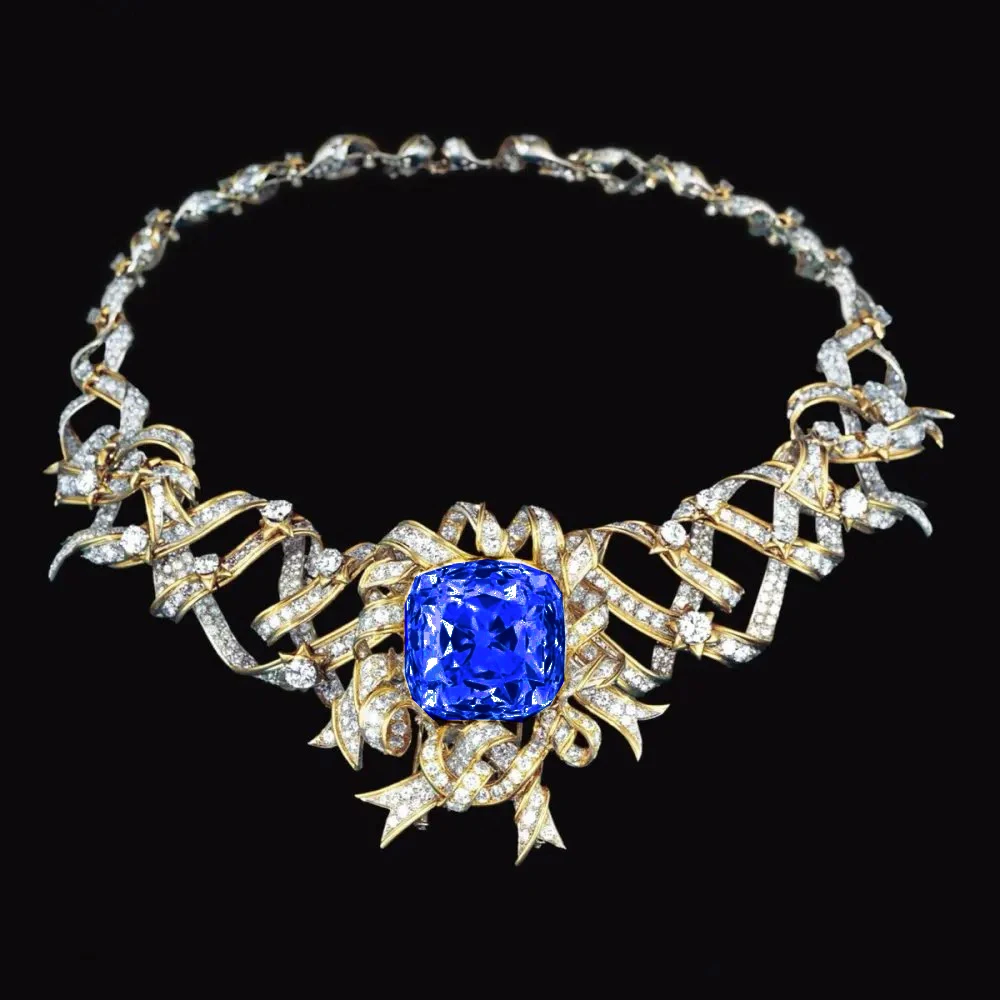 Wong Rain Luxury 925 Sterling Silver 30 * 30 MM High Carbon Diamonds Gemstone Necklace Custom Jewelry
