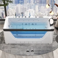 Jacuzzi acrylique pour 2 personnes avec cascade et massage par remous - Système de chauffage intelligent, grande piscine spa pour la salle de bain à domicile 4
