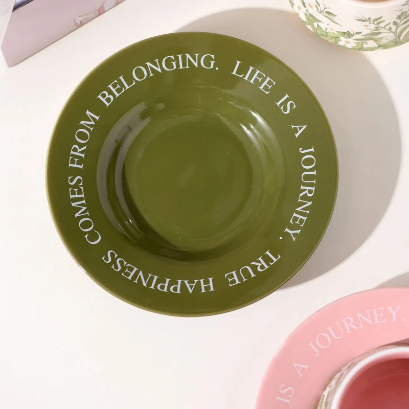 Ceramic Mugs Retro American Hand-painted Coffee Cups Green Bell Orchid Cup and Saucer Kitchen Plates Drinking Afternoon Tea Mug