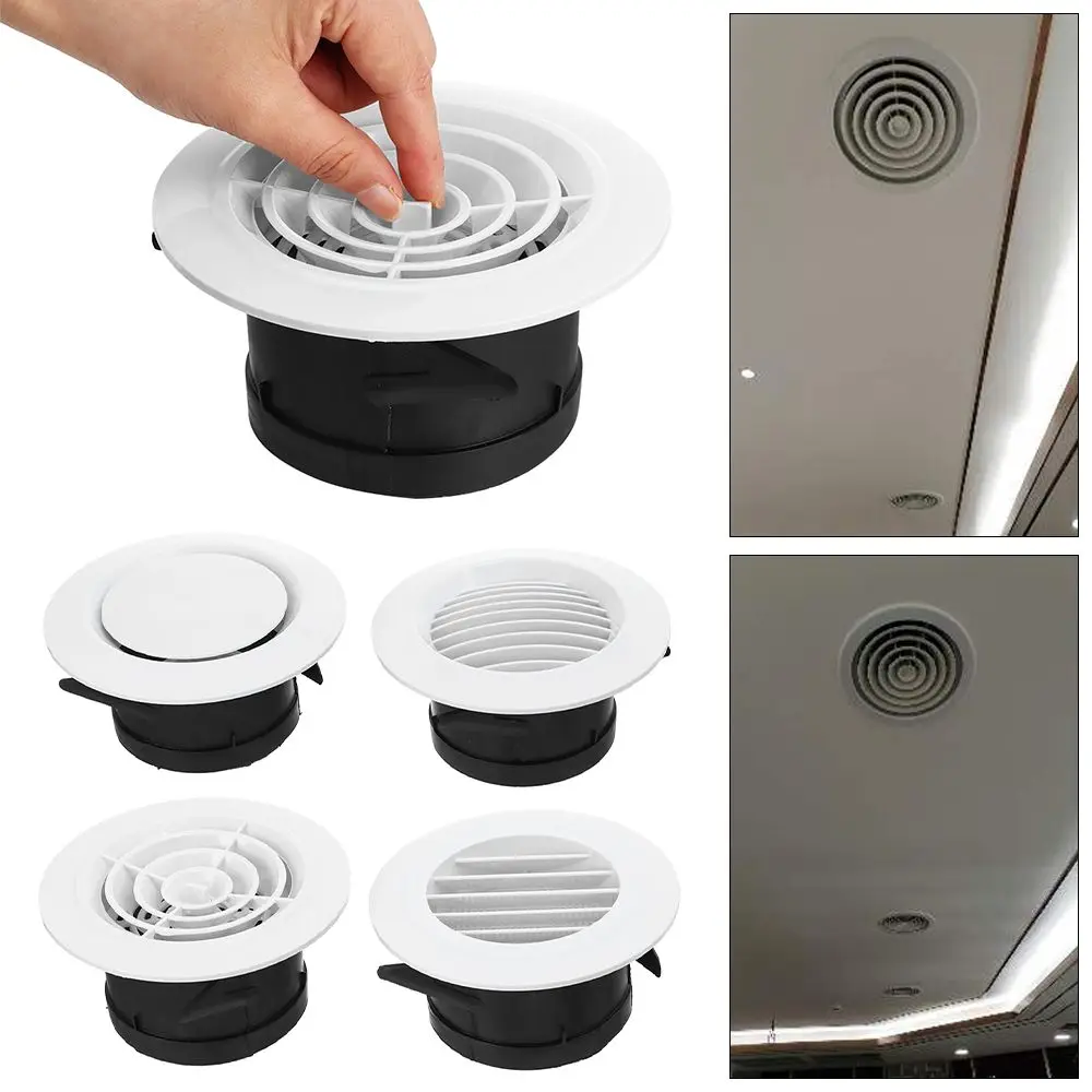 Adjustable Air Ventilation Cover Round Ducting Ceiling Wall Hole Abs Air Vent Grille Louver Kitchen Bath Outlet Fresh System