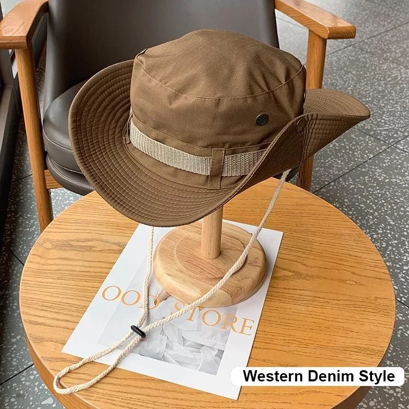 Sun Hats Men Outdoor Fishing Cap Wide Brim Anti-UV Protection Women Bucket Hat Summer Hiking Fisherman Caps sun hats