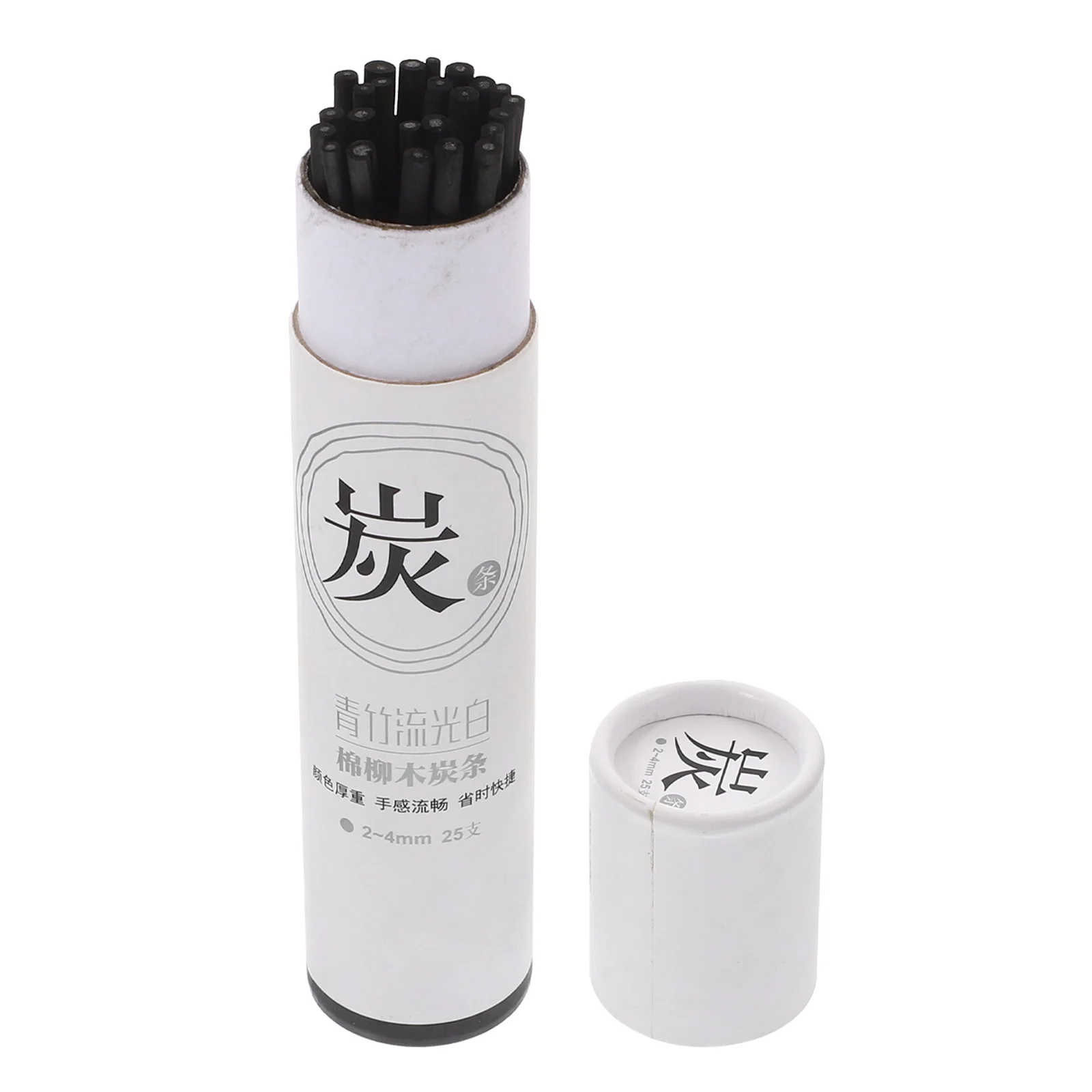 25pcs Drawing Charcoal Sticks 2-4Mm Sketching Tool For Teens Adults Durable Compressed Charcoal For Painting Shading Art