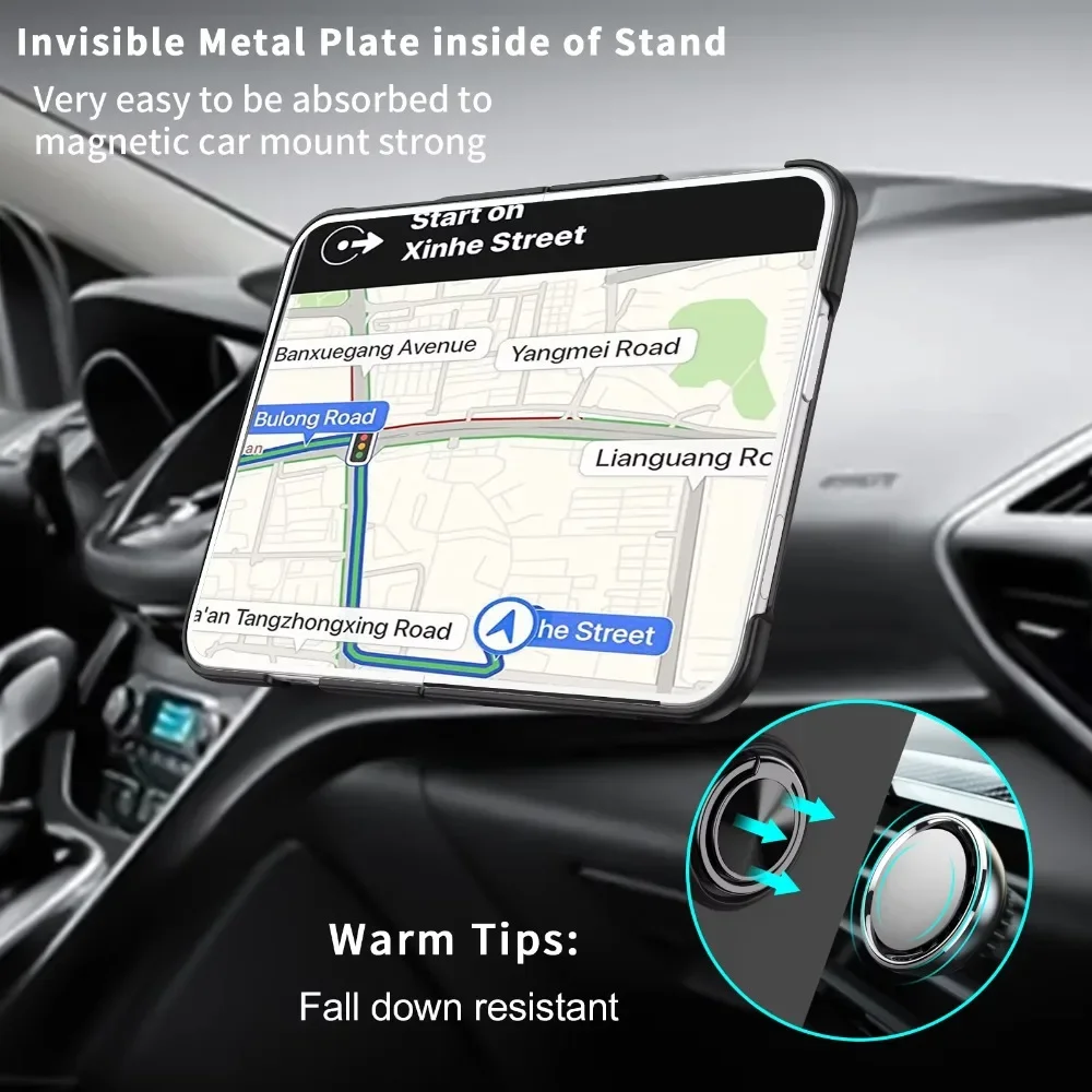Premium Ultra-Thin Magnetic Ring Kickstand Armor Phone Case - Shockproof & Anti-Scratch Protector