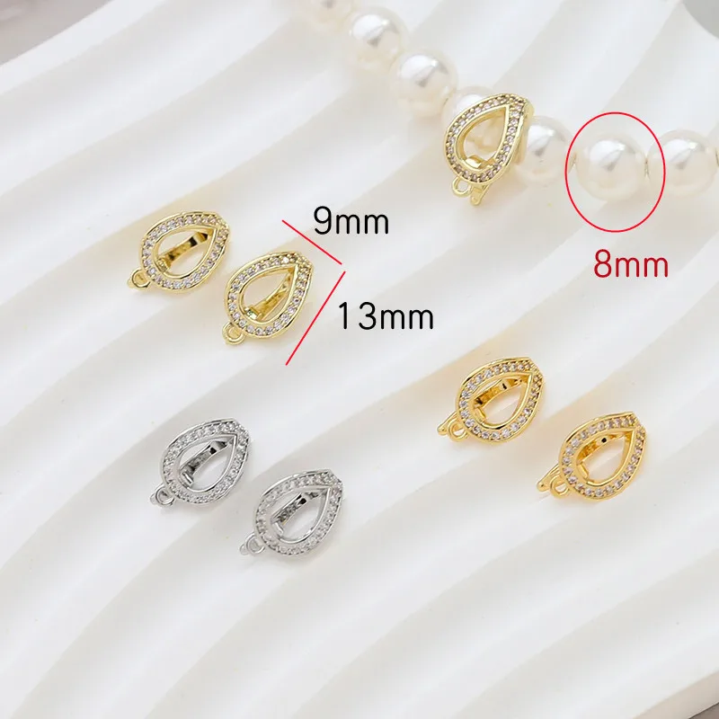 2Pcs Pearl Enhancer Shortener Clasps Brass Interchangeable Bail Connector  with Safety Catch for Diy Bead Necklace Jewelry Making - AliExpress