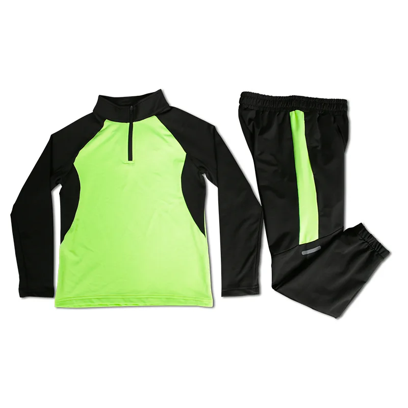 Fitness Clothes Children Spring Stand Up Collar Quick Drying Set Basketball Training Sports T-shirt Long Sleeved Running Outdoor
