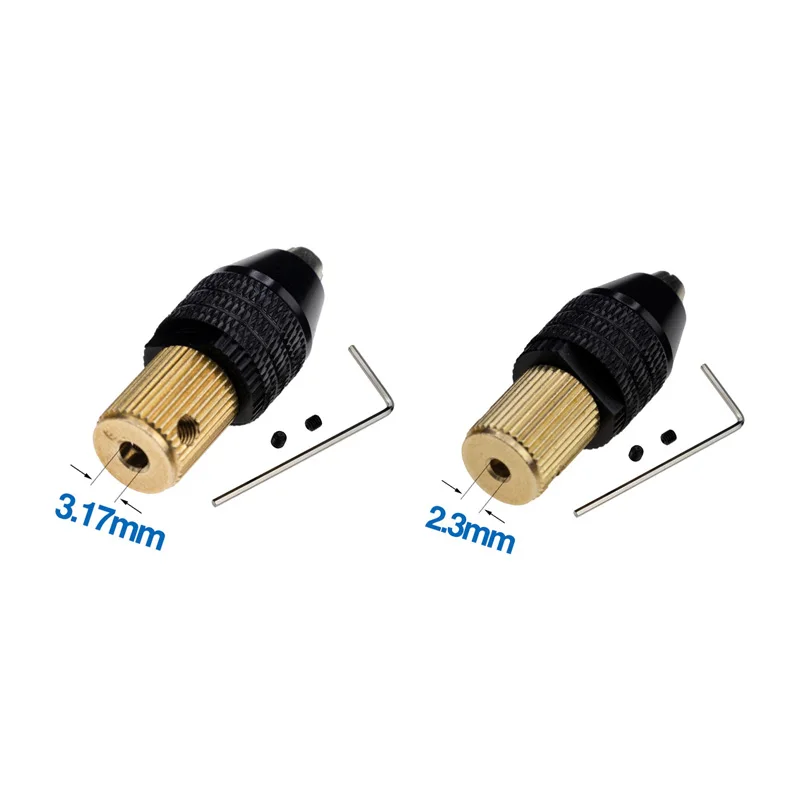 Electric Motor Shaft Mini Drill Chuck Fixture Clamp Mini Quick Release Keyless Drill Bit Adapter 2.3-3.17mm Holder Clamp