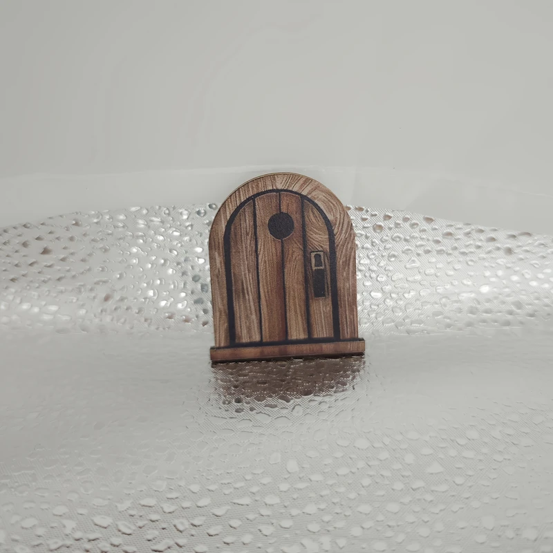 Handmade Wooden Mouse Hole Door Decoration - Retro - Style Wood - Grain Wall Art, Easy Install Indoor/Outdoor Decor for Home