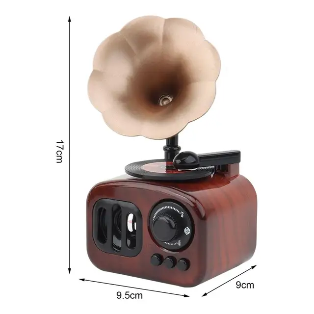 Mini Musical Box Retro Phonograph Shape Music Box Classical Art Decor