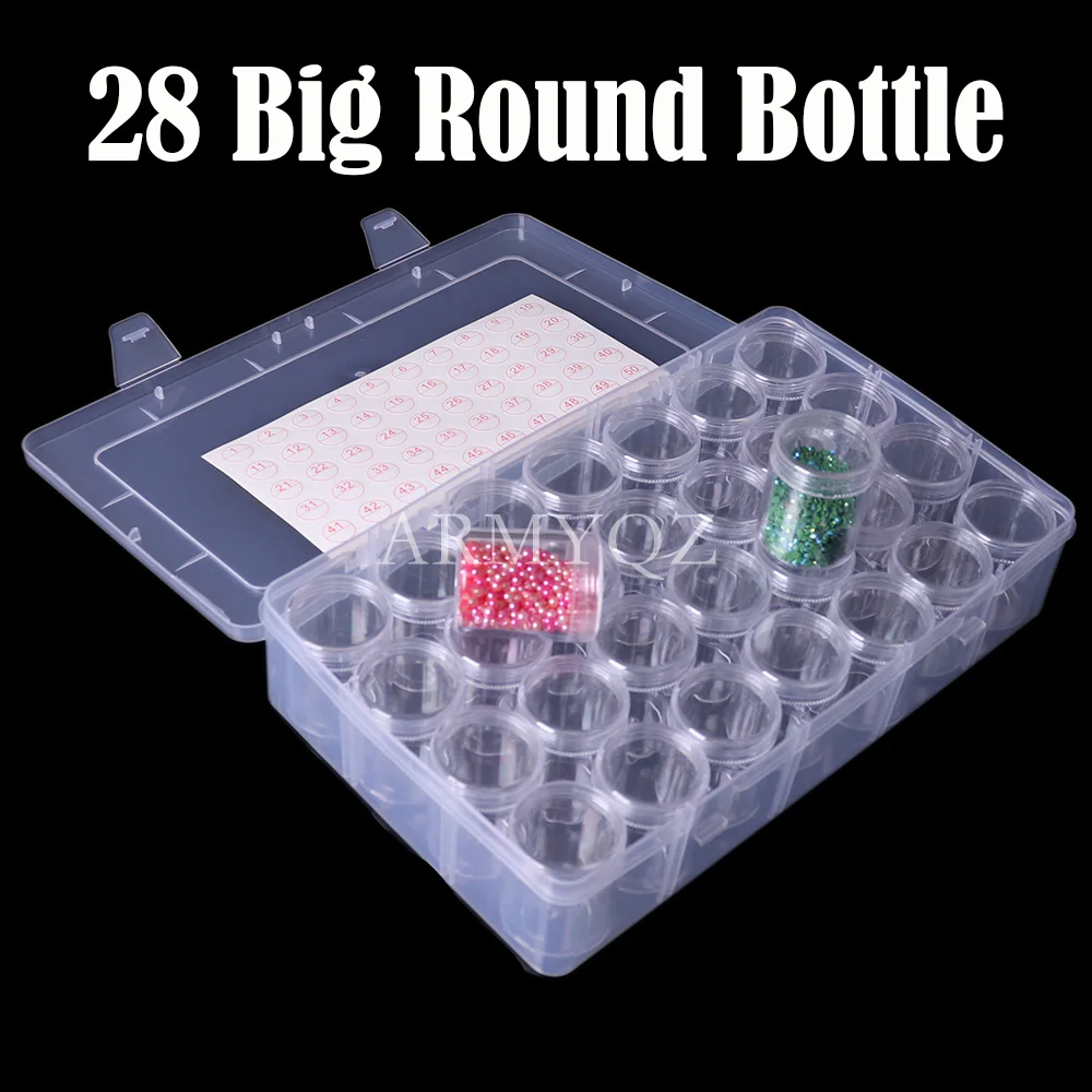 12/15/28/36 Big Bottle Diamond Painting Tools Accessories Storage Box  Container Diamond Embroidery Stone Mosaic Container Box - AliExpress