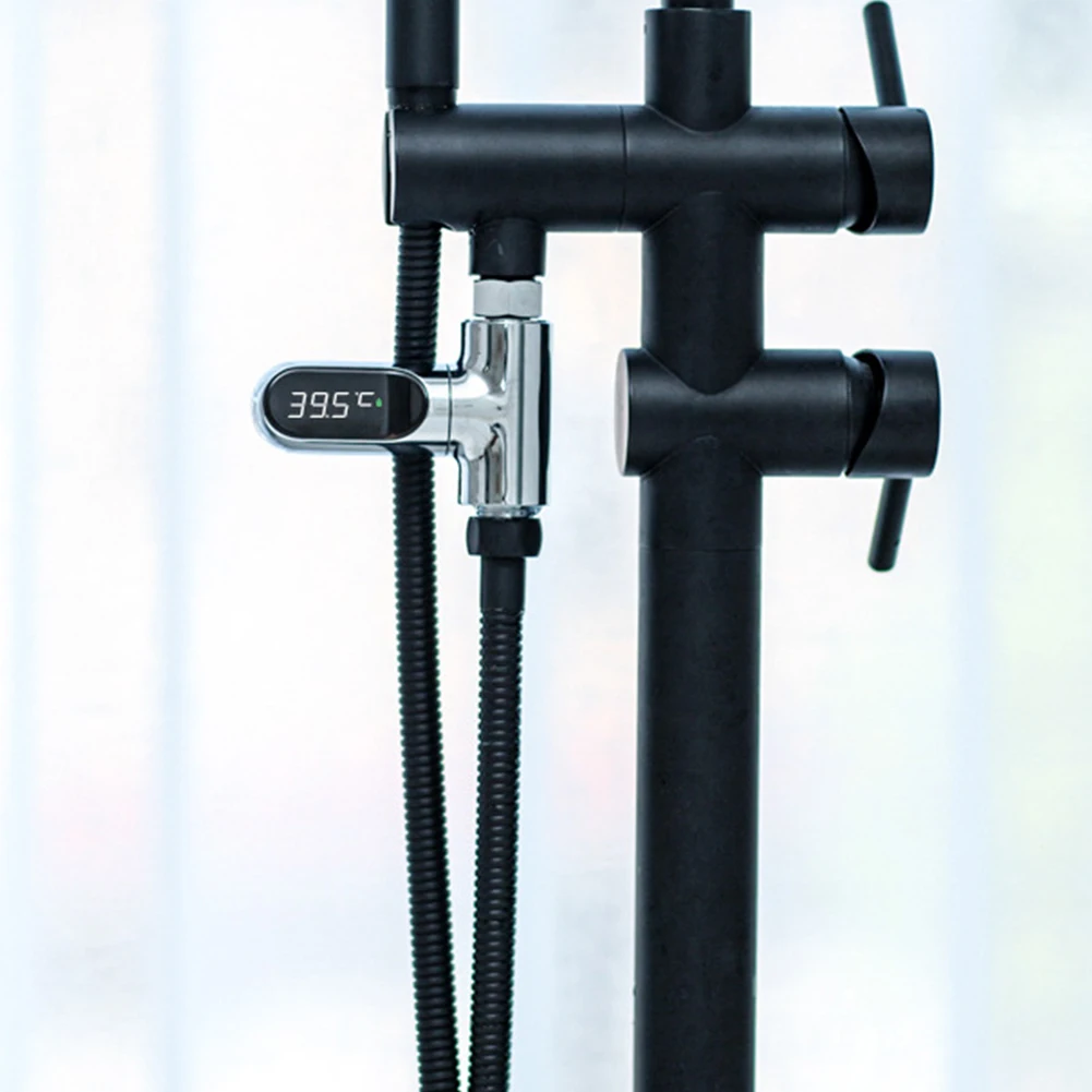 Fahrenheit Celsius Water Thermometer Water Flow Self-Generated Electricity Temperature Tester for Home Kitchen Bathroom Shower