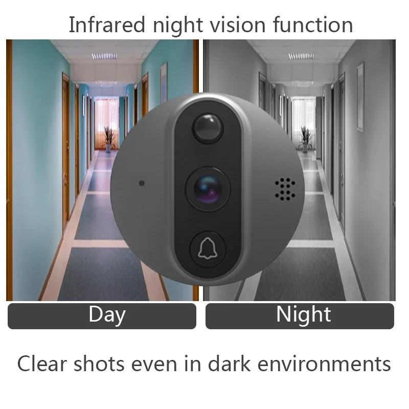 Anjielosmart 2.4 Inch Video Peephole Doorbell Camera Timbre Inalambrico  Exterior IR Night Vision Apartment Security Protection - AliExpress