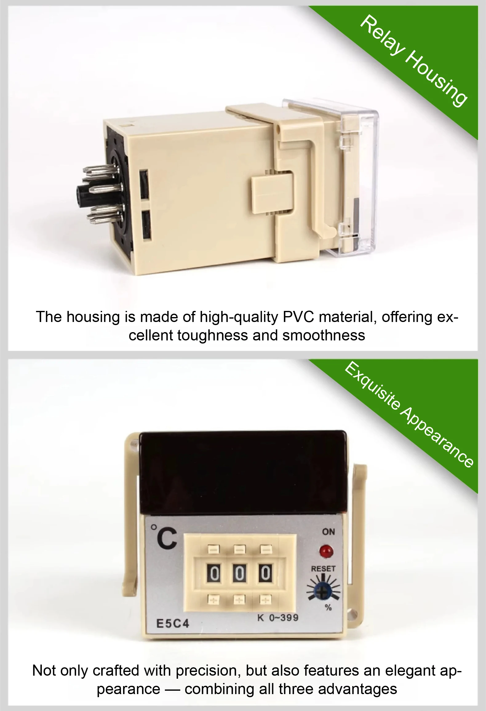 E5C4-R40K Temperature Controller Digital Thermostat 220VAC Relay Output K Type T