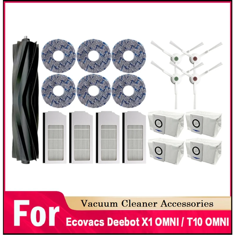 

For Ecovacs Deebot X1 OMNI /T10 TURBO Robot Vacuum Cleaner Filter Side Brush Cleaning Cloth Spare Parts Accessory Dust Bag