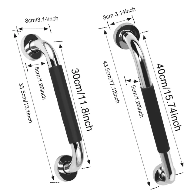 ฝักบัวห้องน้ํา Handrail สแตนเลส/พลาสติกห้องน้ําอ่างคว้าบาร์ Anti SLIP ป้องกัน Falls สําหรับผู้สูงอายุความปลอดภัยสนับสนุน Handle 6