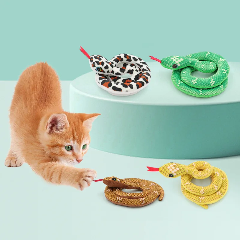 

Cute Push Snake Toys Funny Interactive Cat Toy Teeth Grinding Catnip Toys Kitten Resistance Chewing Toy Pet Accessories