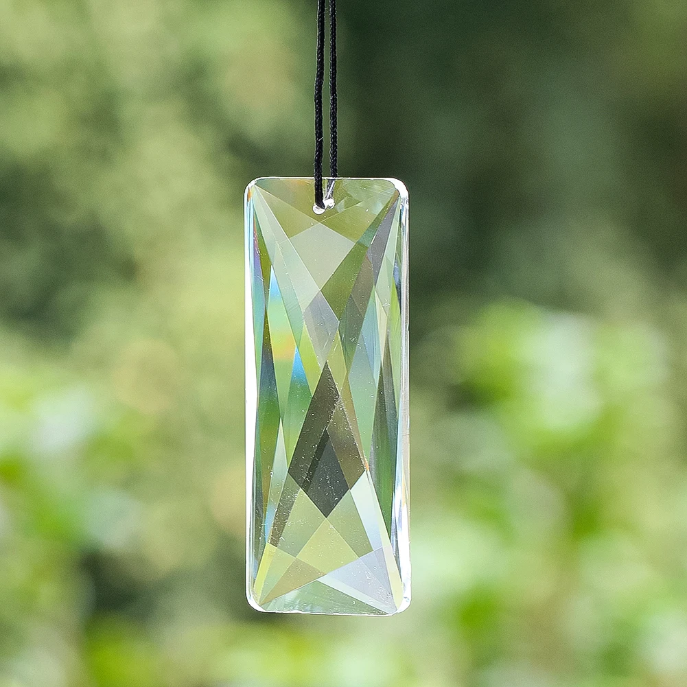75mm Suncatcher Crystal Hanging Precision Faceted Glass Prisms Pendant Chandeliers Parts Replacement Garden Christmas Tree Decor