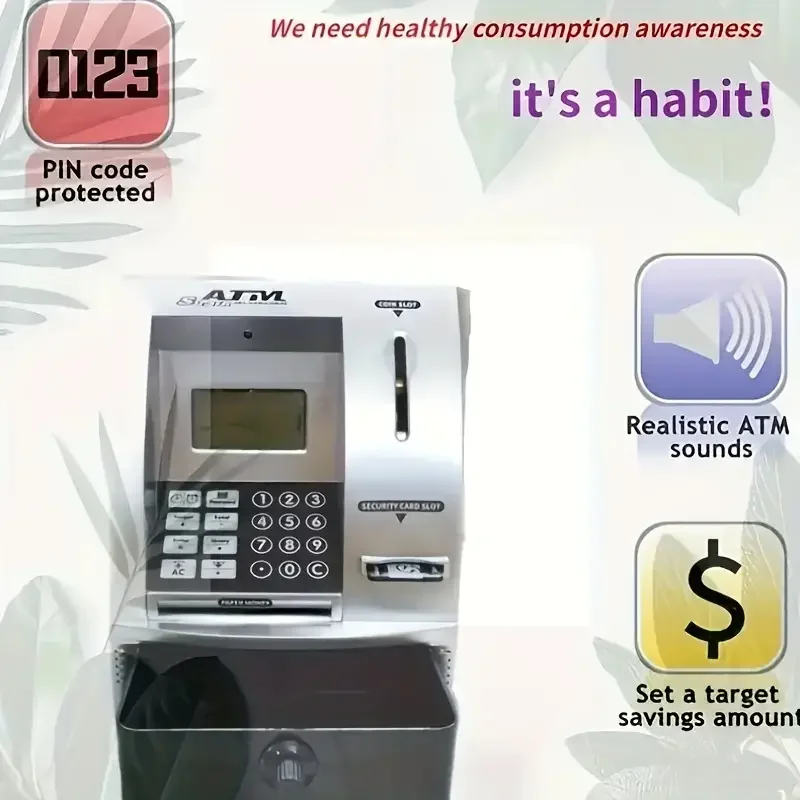 ATM Automatic Access Savings Jar, Intelligent Password, Real Voice, Perfect Gifts, Christmas, Halloween, Thanksgiving 4