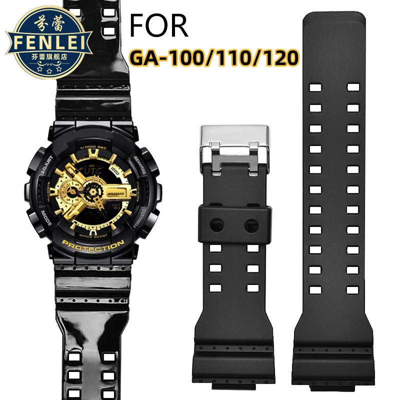 Cinturino In Gomma Per Casio G-Shock Ga110 Ga100 400 Gd/Gls/100 120 Sostituzione Braccialetto In Silicone Nero Cinturino In Resina Da 16Mm Rosso