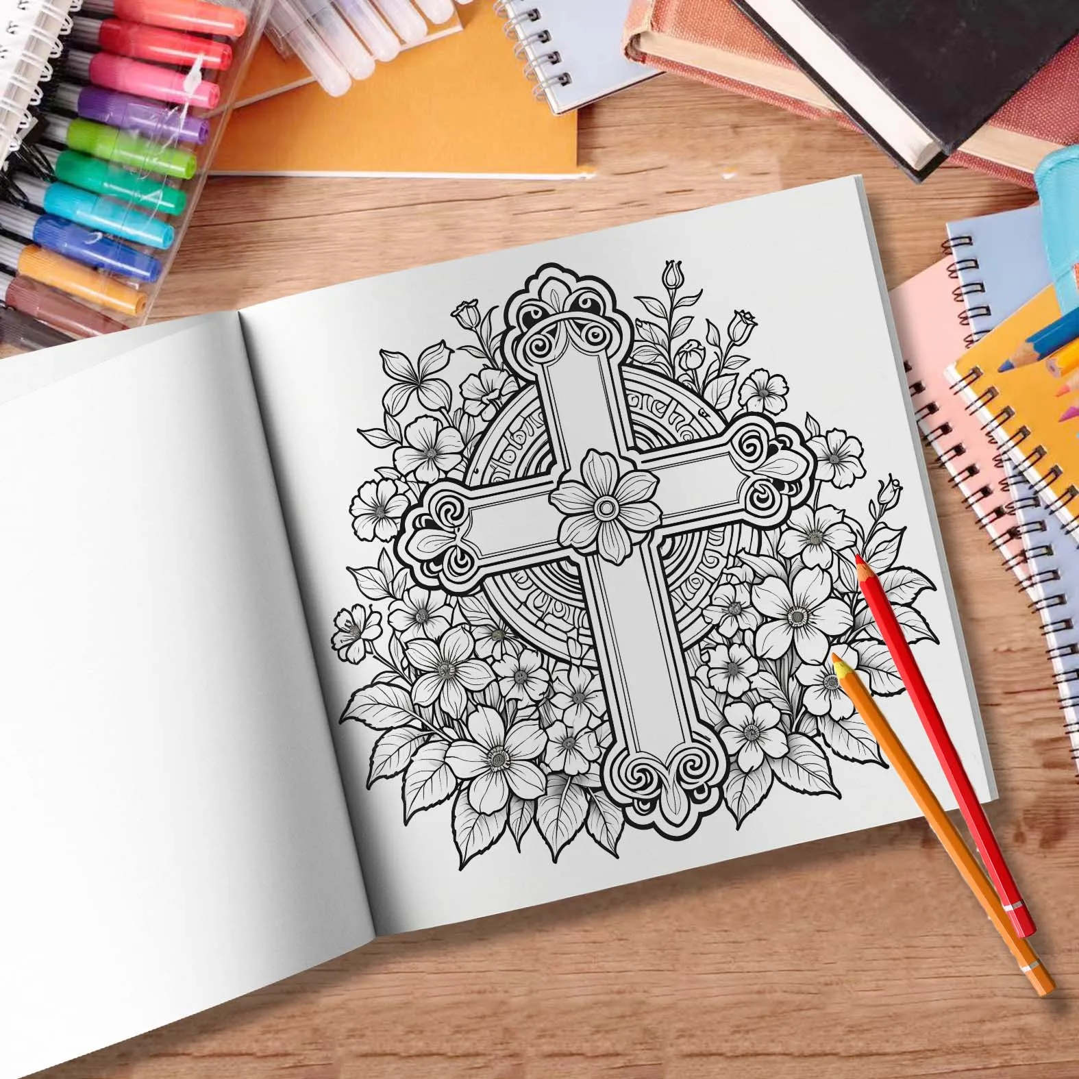 Spiral Colouring Book 24 Sheets 20x 20 cm For Graffiti Painting Drawing Book Relieve Anxiety Perfect for Many Holiday Gifts 6