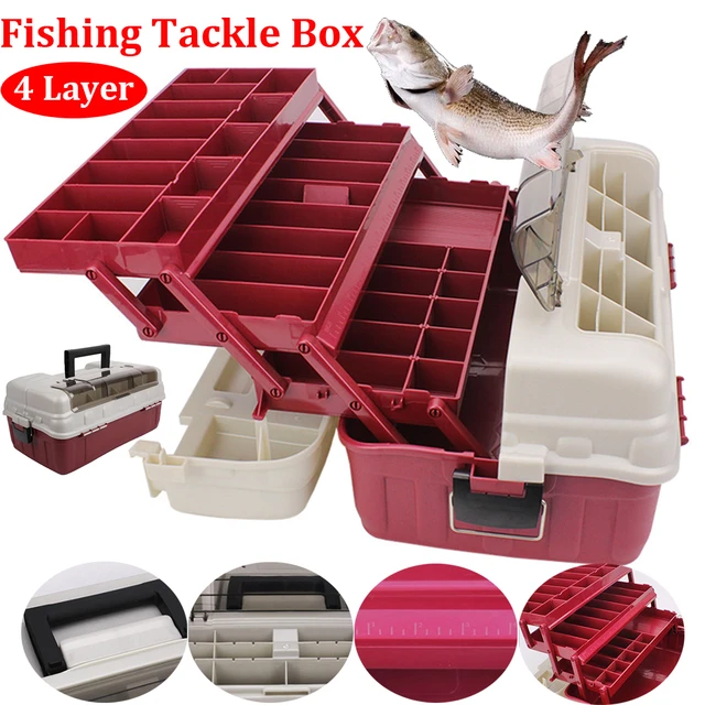 Portable Fishing Box Multi-Layer Fish Lures Organizer Box Durable Fishing  Lure Storage Case 4 Layers