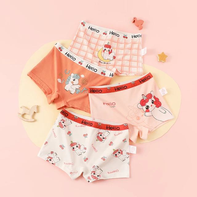 10pcs Toddler Girls' Underwear Set Printed With Letter & Unicorn Pattern