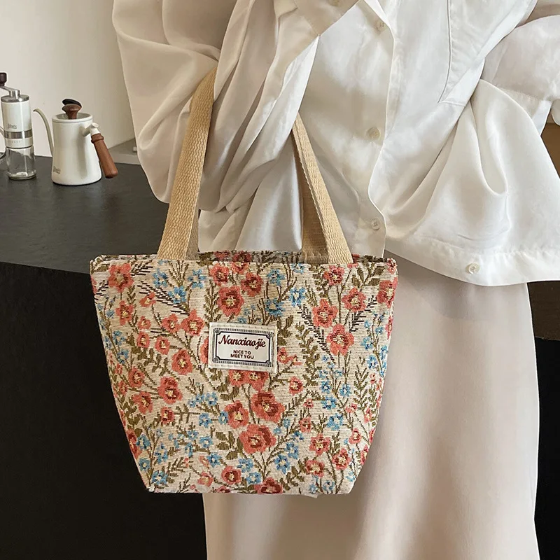 Bohemian Ethnic Style Corduroy Tote Bag for Women - Stylish Everyday Shoulder Bag