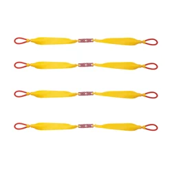 4PCS Premium High Elasticity Yellow Flat Rubber Bands with Loop for Slingshot Accessories (YELLOW)