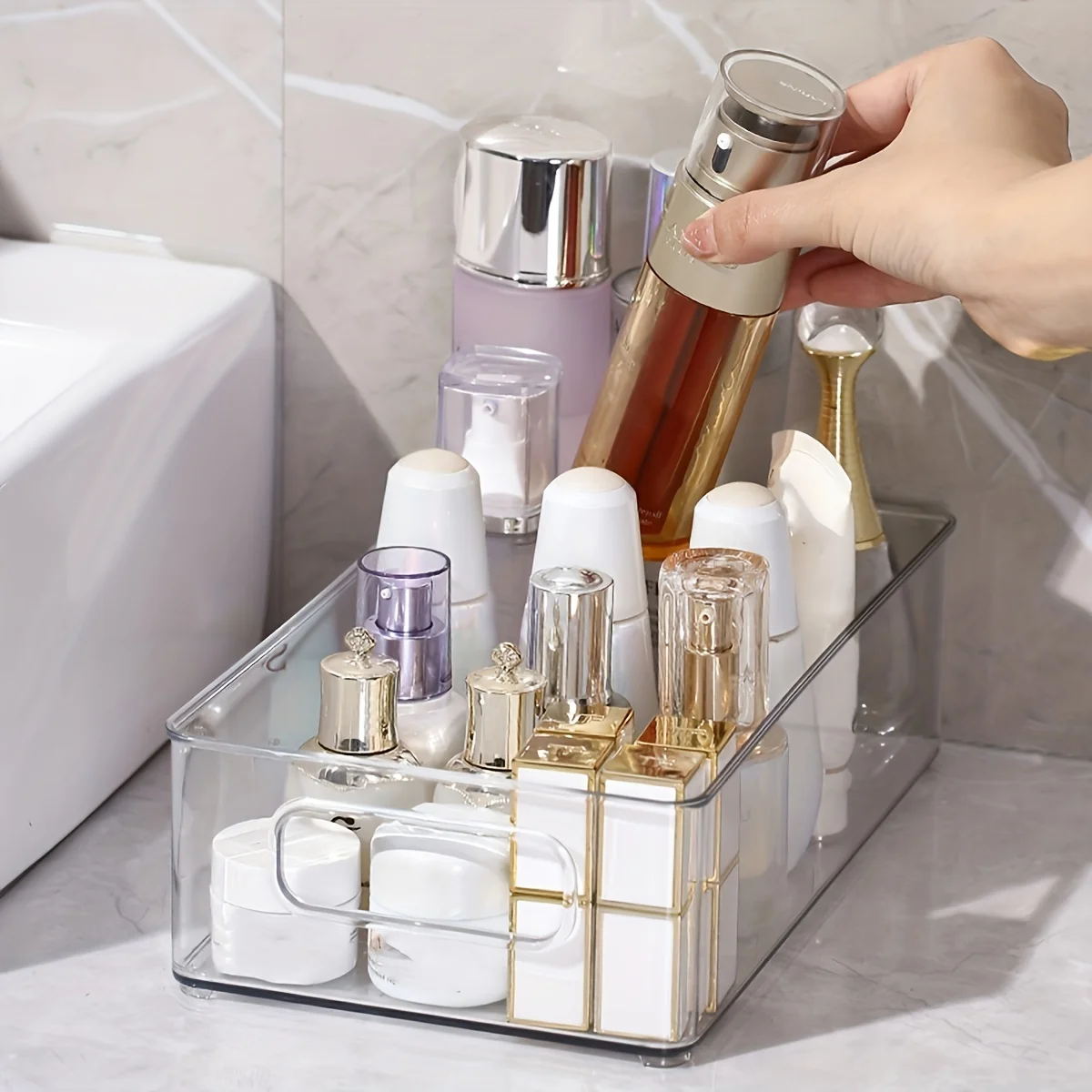 Organizer Per Capelli 3 Strati Con Forcine E Elastici - Scatola Porta Accessori In ABS Rosa Per Bambine - 2
