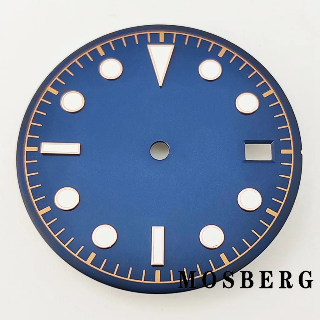 Sterile Green Luminous Watch Dial with Date Window, 30.5mm