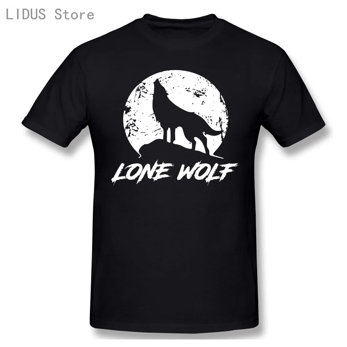 T Shirt 2020 Howling Lone Wolf On Moon Short Sleeve Casual Men O-neck ...