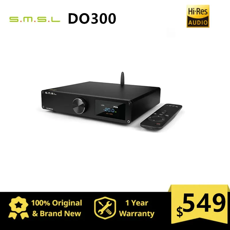 Smsl Do300 Audio Dac Es9039Mspro Do300 Mqa Cd Decoder Xmos Xu316 Dsd512 32Bit 768Khz Bluetooth 5.1 Ldac Xlr I2S + Telecomando