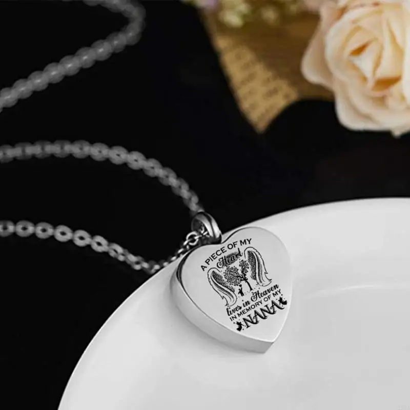 23GA Memorial Necklace Ashes Container Locket Cremation Neck Jewelry for Ashes/Hair Elegant Locket Necklace for Women Men
