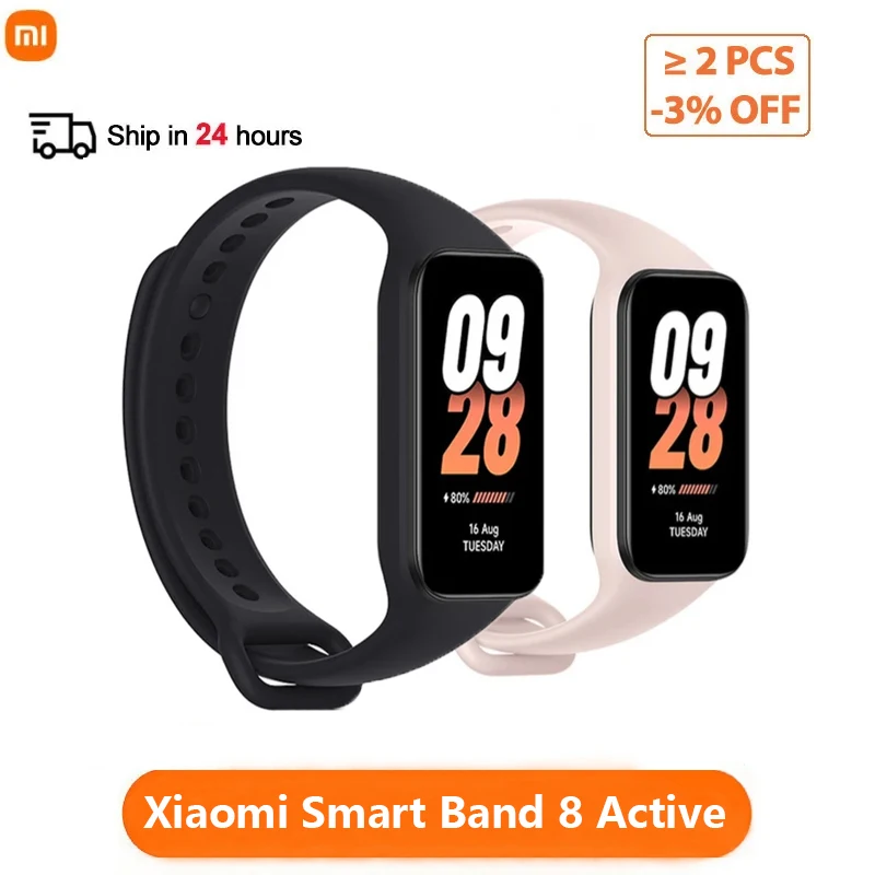  Xiaomi Band 8 Active Global Version Smart Bracelet Waterproof 5ATM Heart Rate Blood Oxygen Monitor Wristband 