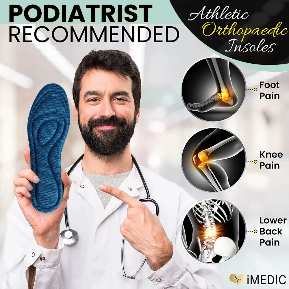 Solette ortopediche in memory foam da 4 pezzi per deodorizzazione antibatterica inserti per assorbimento del sudore scarpe sportive cuscinetti da corsa_voghion.com