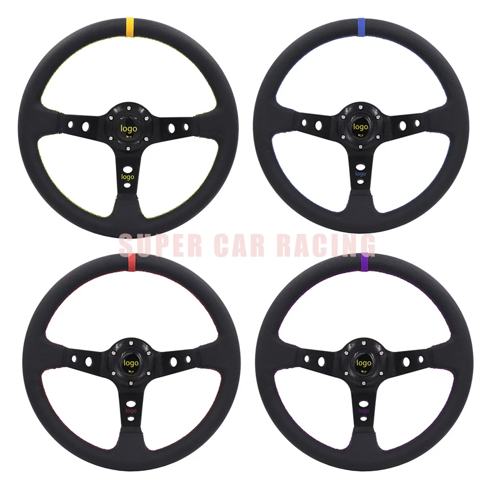 Jdm Pc Racing Game Tuning Sport Steering Wheel Cover Leather For