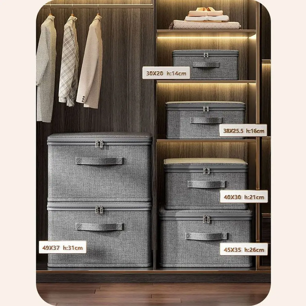 New Grey Clothing Storage Box With Dust Cover Box Home -