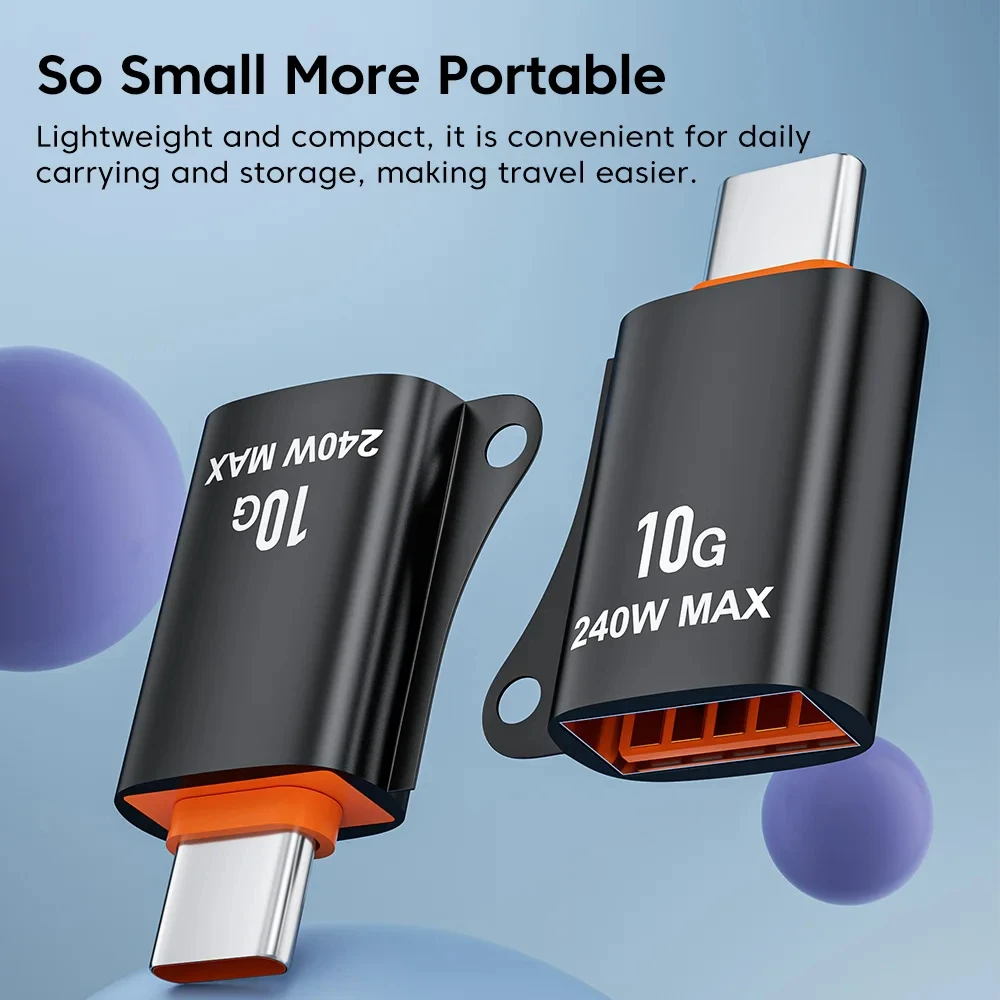 NNBILI 맥스 USB 3.0 어댑터, 아이폰 15 플러스 15 프로 맥스 OTG 충전기 케이블 어댑터 컨버터, 맥북 노트북용, 240W