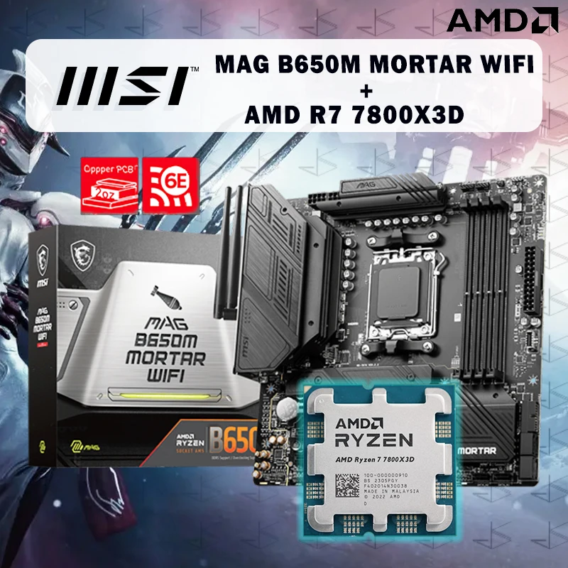 AMD Ryzen 7 7800X3D 5.0GHz Boxed + MSI PRO B650-S WIFI