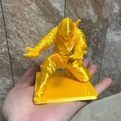 3D Printed Multi - Functional Desktop Organizer and Pen Holder: Creative Gift and Cultural Decoration (Gold with Base)