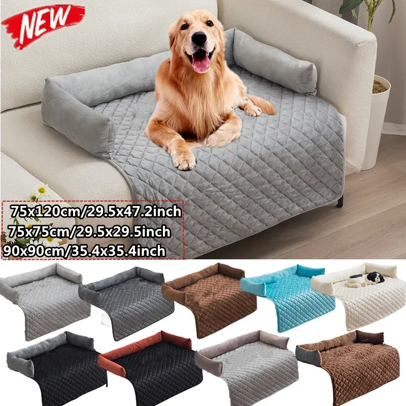 

Washable Pet Sofa Dog Bed Calming Bed For Large Dogs Sofa Blanket Winter Warm Cat Bed Mat Couches Car Floor Furniture Protector