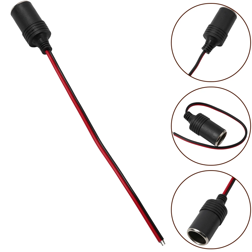 

13A 120W 12v Car Mounted Cigarette Lighter Charger Female Socket Plug With50cm Cable Connector Adapter Universal Accessories