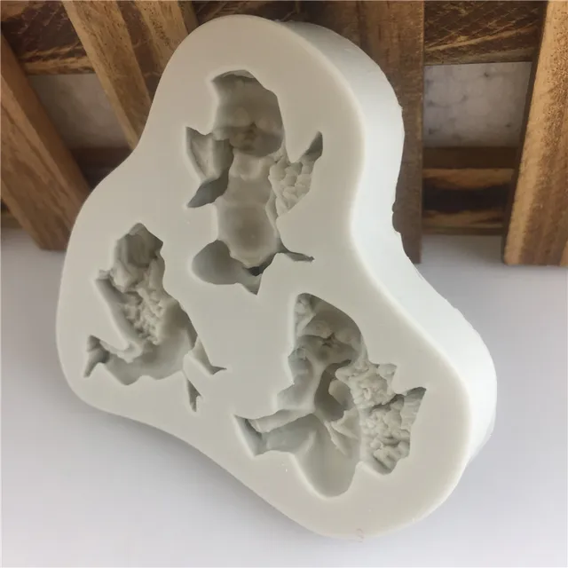 Baba Angyal Alakú Szilikon Penész Torta Dekoráció Fiú Fondant Sütik Szerszámok 3D -S Cukorka (Színes Véletlenszerű) - Image 4