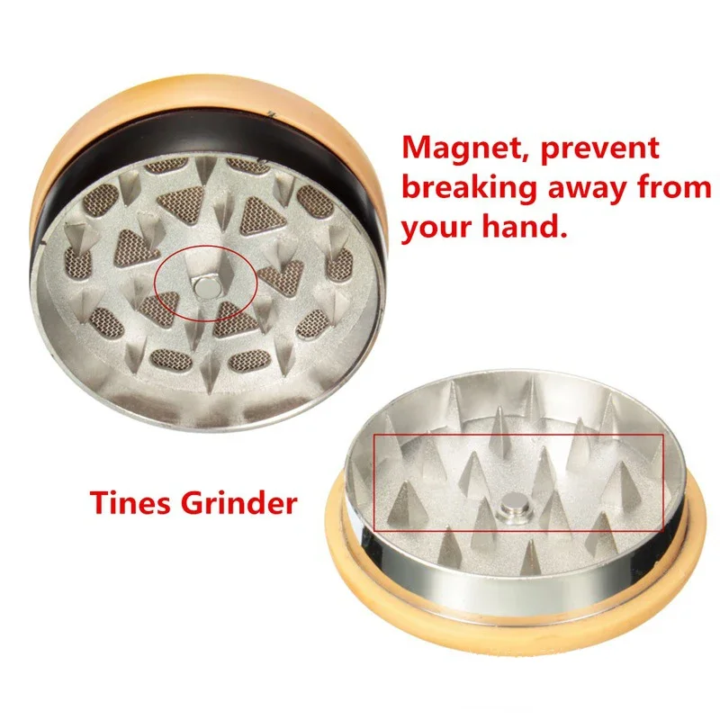 56mm Biscuit Metal Herb Grinder Sharp Grinding Teeth Tabacco Cutting Pipes Smoking Grass Herbal Crusher Smoke Accessories