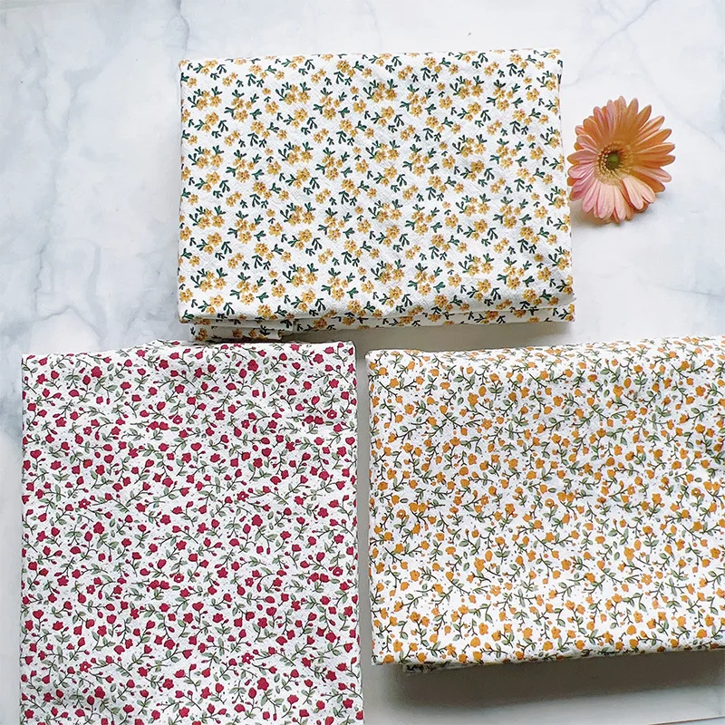 

2024 New 145x100cm Pure Cotton Printed Fabric Smooth Color Soft DIY Sewing Fabric Ideal DIY Handmade/Dress Sewing Fabric