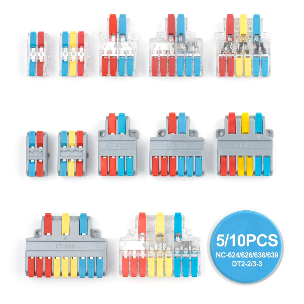 5/10 Pz Multiplex Butt Connettore A Filo Rapido Foro Di Fissaggio Staccabile Cavo Elettrico Scatola Di Giunzione Universale Illuminazione A Strisce Le