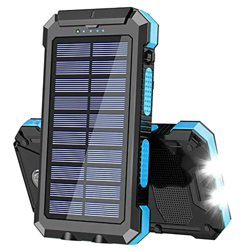 SolarCharger10000mAhSolarPowerBankforOutdoorCampingWaterproof