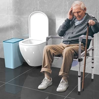 Folding Shower Chair Adjustable Height Bath Safety Toilet Seat with Commode for Patient Transfer Disabled Seniors Aid 385.81lbs 1