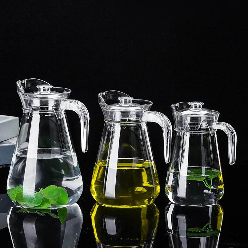 Glass Drinking Bottles Lids Plastic Water Pitcher Carafes Orange Juice Big Fridge Drinking
